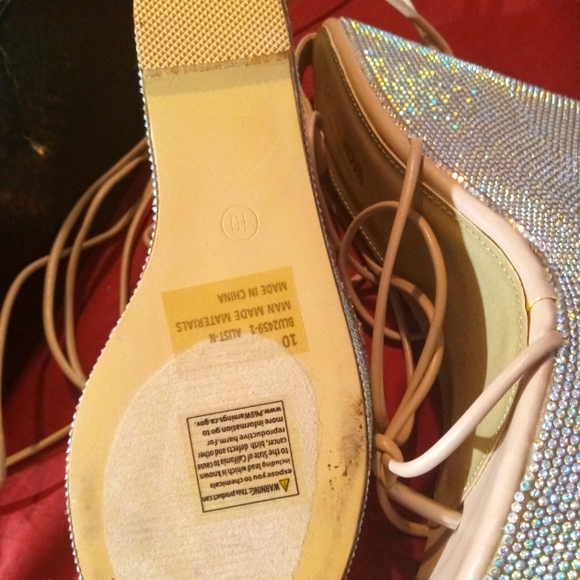 Fashion Nova Shinning Bright Rhinestone Wedge's Nude Size Alist US 10 EUR 41.5 - Picture 4 of 9